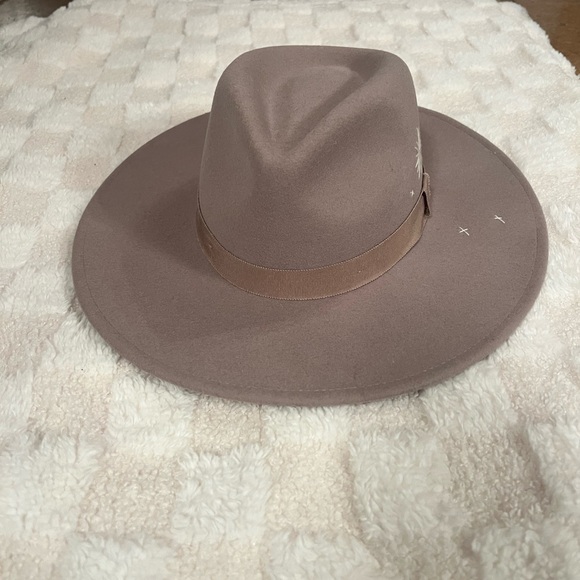 NWT! Wyeth by Todd Magill 100% Wool Neutral Embroidered Rancher Fedora Hat - Picture 4 of 7